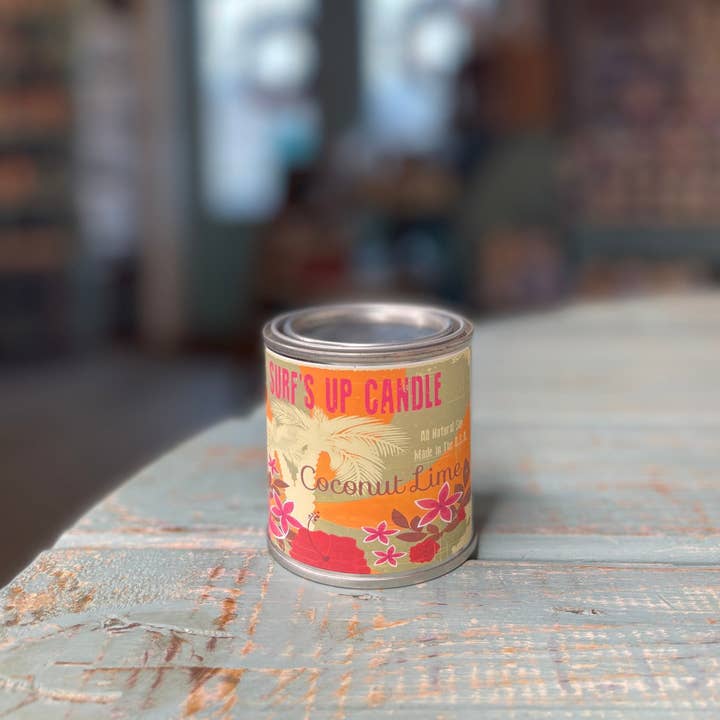 Surfs Up Candle – wholesale Reseljus – Coconut Lime Paint Can Candle - Vintage Collection1