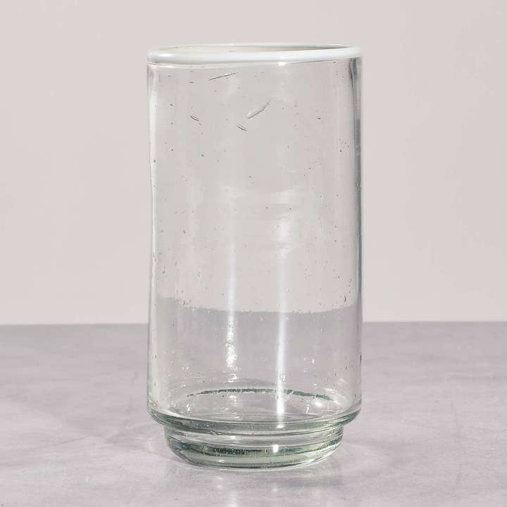 Verre à boire empilable White Rim, grande verrerie pour la vente par Sobremesa