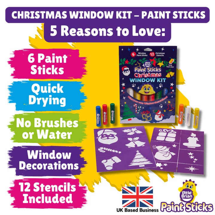 Baby Republic – wholesale Paint set – Little Brian Paint Sticks Christmas Window Kit1