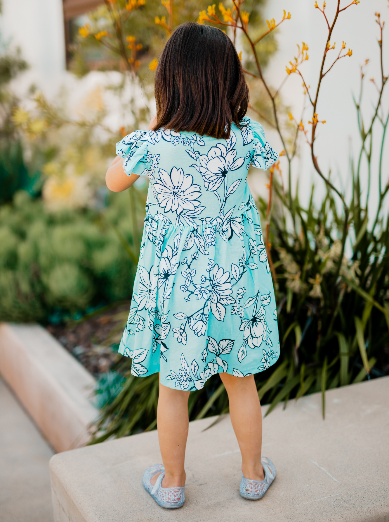 Tickled Teal - Wholesale Dress - Kids - Ruffle Sleeve Little Girls Dress11
