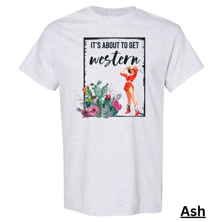 Sta per diventare una maglietta per adulti Western Country per la vendita all'ingrosso da parte di Rockin R Apparel