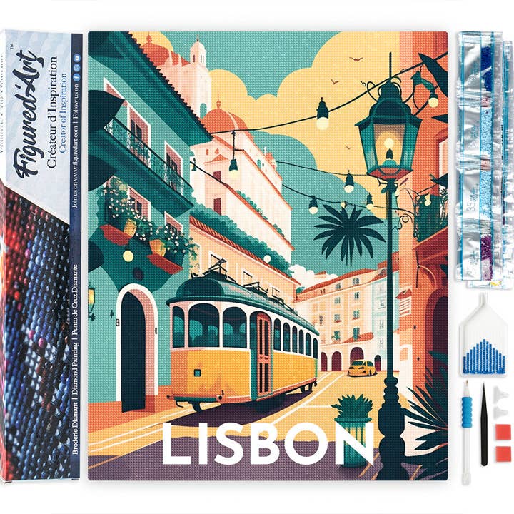 Diamond Painting - Reisposter Lissabon voor wholesale door Figured'Art
