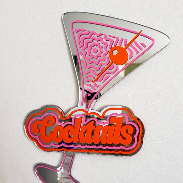 Printed Weird - Wholesale Wall mirror - Retro Cocktail Sign Mirror