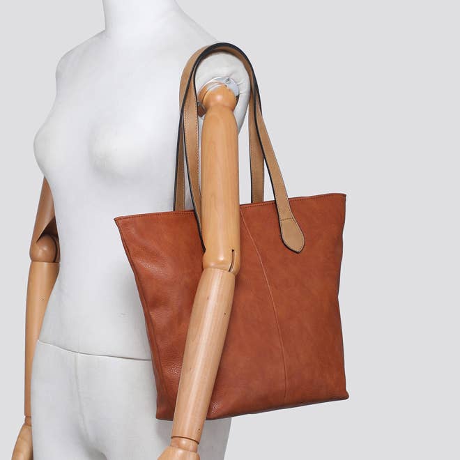 25018 Faux Leather Shopper Bag for wholesale by House of Milano