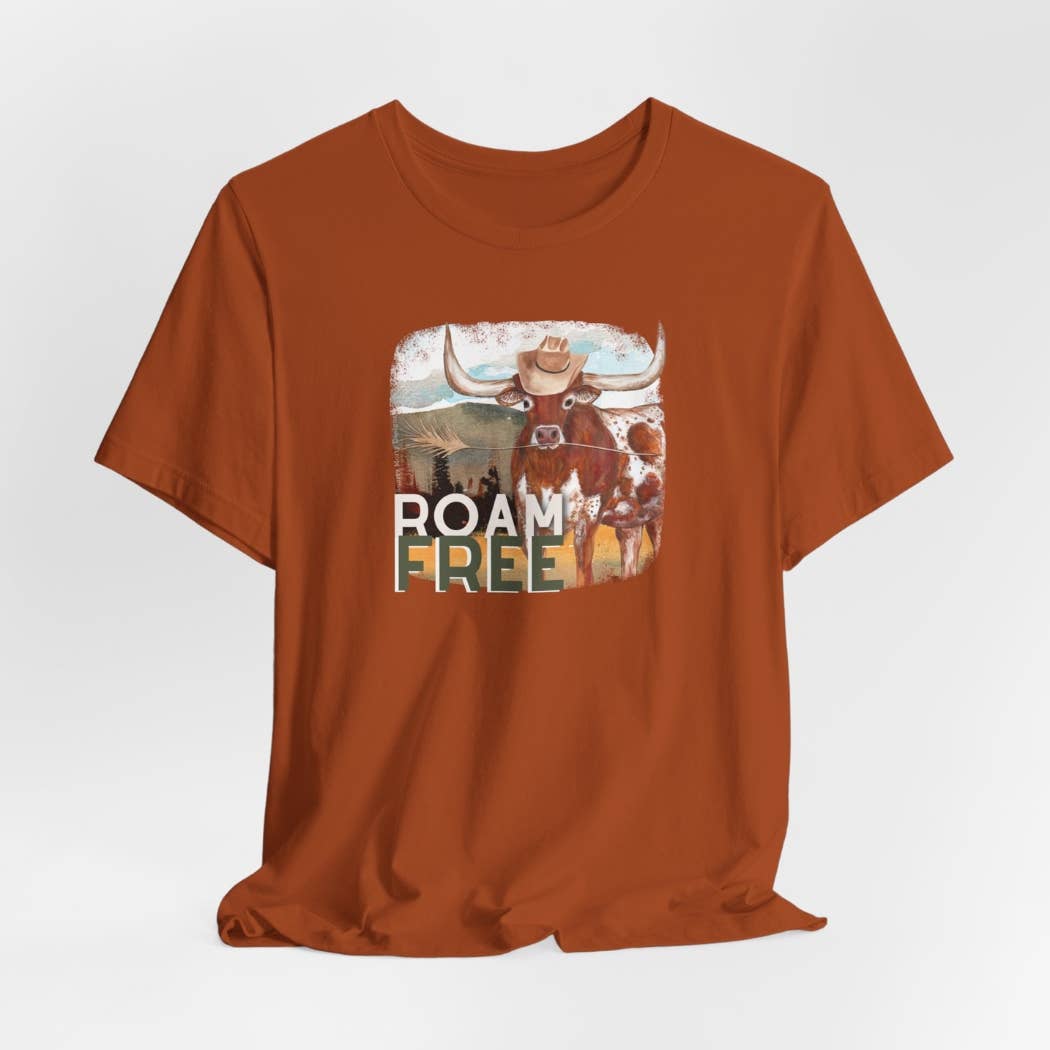 Snorty Morty Designs - Wholesale T-Shirt (Graphic) - Women's - Roam Free Longhorn Graphic T-Shirt2