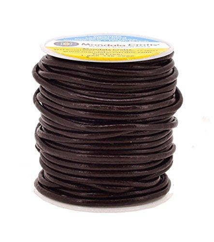 Mandala Crafts - Wholesale Craft Supplies - Mandala Crafts Round Cowhide Genuine Leather String Cord, Natural Rawhide Rope for Jewelry Making, Kumihimo Braiding, Shoelaces4