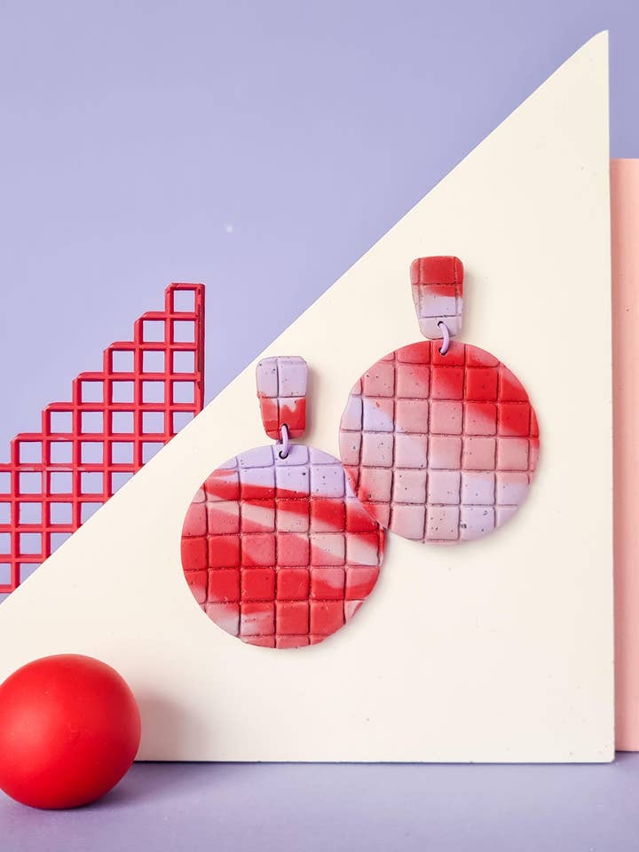 Orecchini Dopamine Memphis - Pendenti in Argilla Polimerica Fatti a Mano per la vendita all'ingrosso da parte di Mono