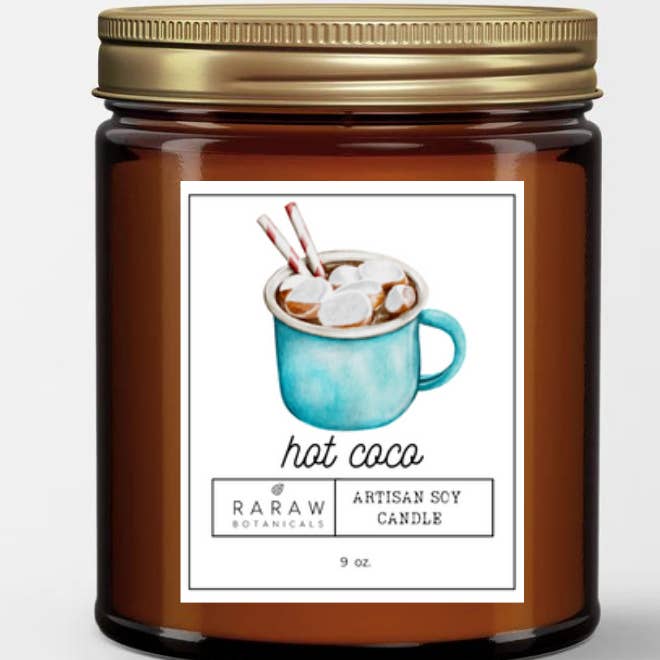 Candela al cacao caldo per la vendita all'ingrosso da parte di Raraw Botanicals