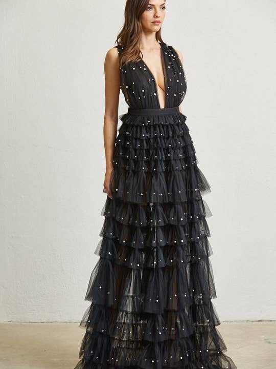 Whimsical Waves jurk met ruches voor wholesale door Rose Paulino