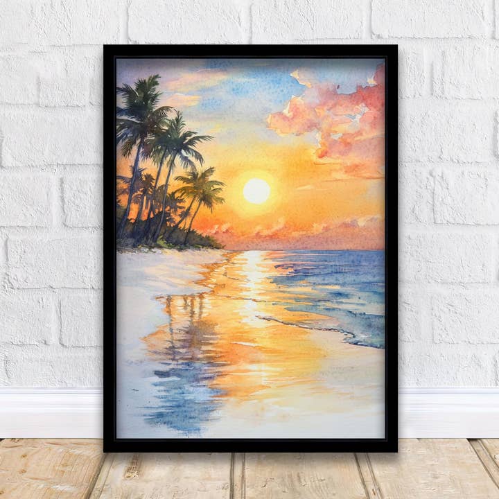 Key West Florida Aquarelschilderij Key West Strandkunst Florida Poster Aquarel Zeegezicht Tropische Kunst Key West Decoratie voor wholesale door InkNPrintz