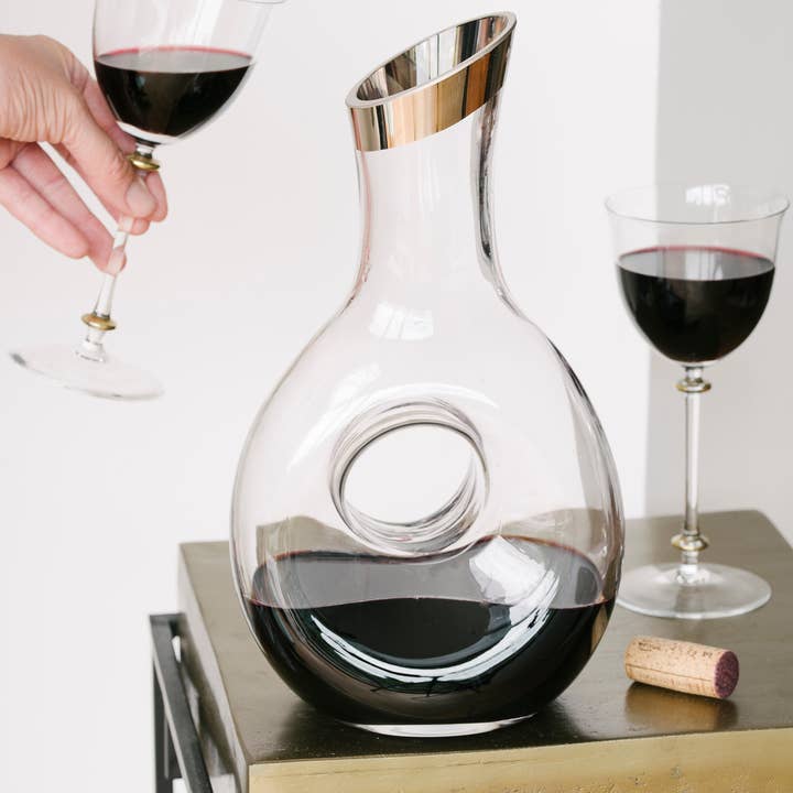 EDZARD – Großhandel Dekanter – Dekanter Gordon, mundgeblasenes Kristallglas mit Platinrand7