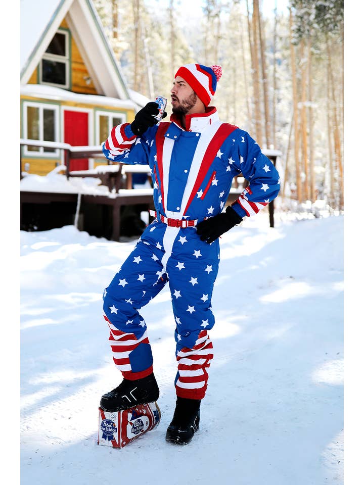 Tipsy Elves - Wholesale Ski Suit - Men's - Americana Snow Suit - Men's Patriotic USA Ski Suit3