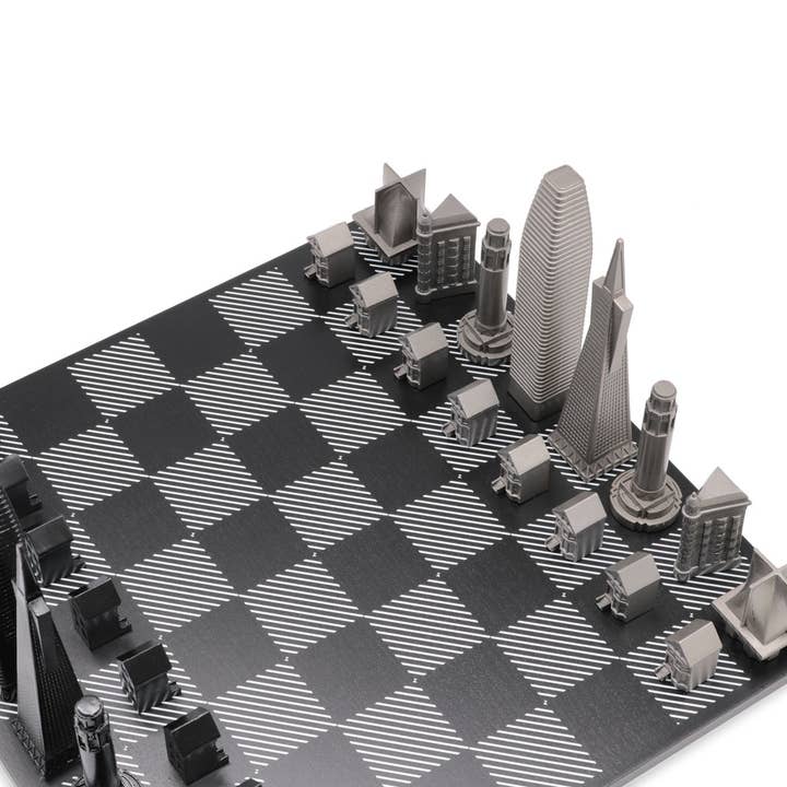 Skyline Chess - Wholesale Board Game - Stainless Steel San Francisco Edition - Skyline Chess Set