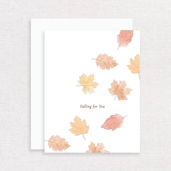 Falling for You Leaves Fall Greeting Card for wholesale by Korynne and Company