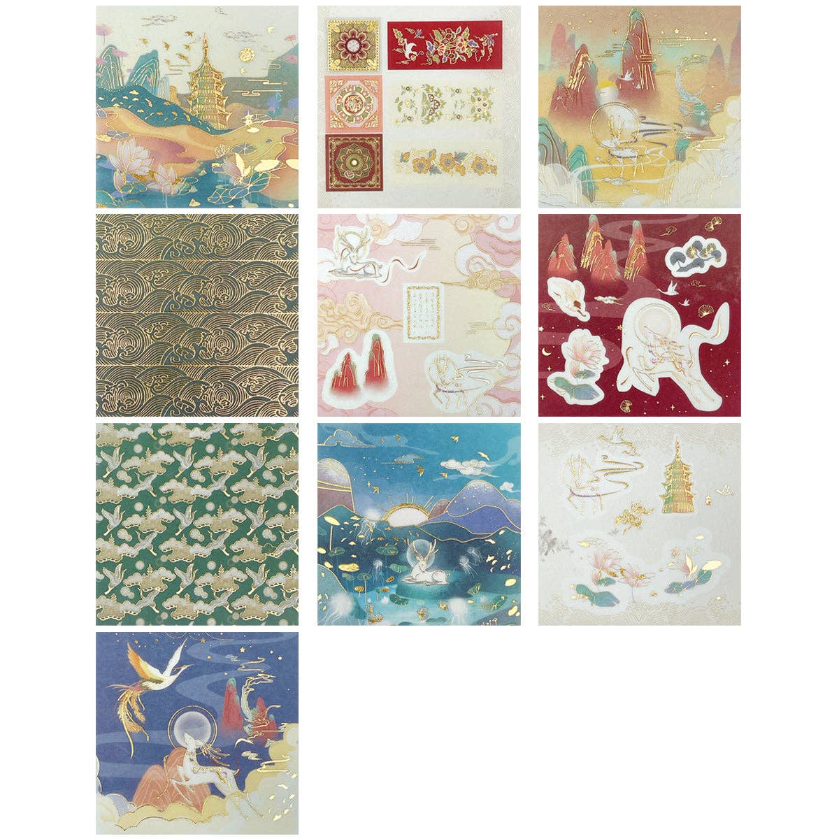 Wrapables.com - Wholesale Washi Tape - Wrapables Decorative Gold Foil Washi Tape and Sticker Set5