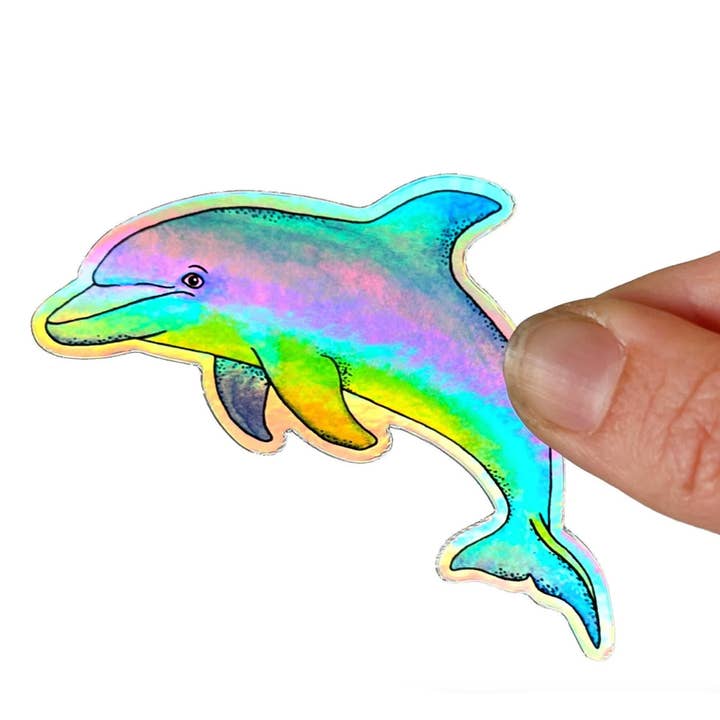 Art by Sharell - Wholesale Sticker - Holographic Dolphin Sticker