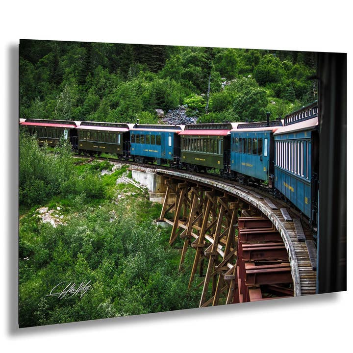 Alaska Train Wall Art | Skagway Mountains Print for wholesale by Clifton Haley Photography