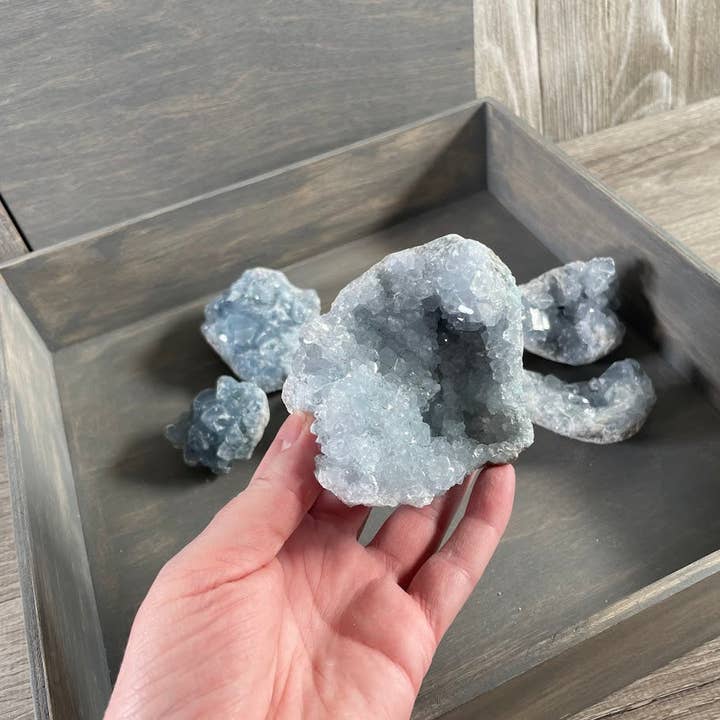 Keystone Crystals - Wholesale Spiritual Stone/Crystal - Celestite Clusters - 3 Lb Bulk Lot of High-Quality Natural Crystal Specimens1