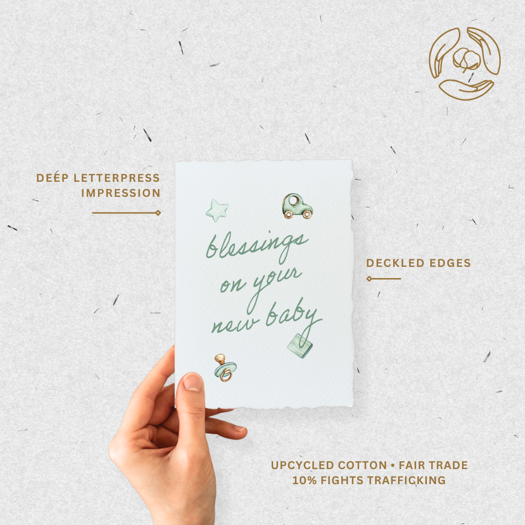 Paper Baristas – wholesale Baby card – Blessings On New Baby Shower | Eco-Friendly Greeting Card3