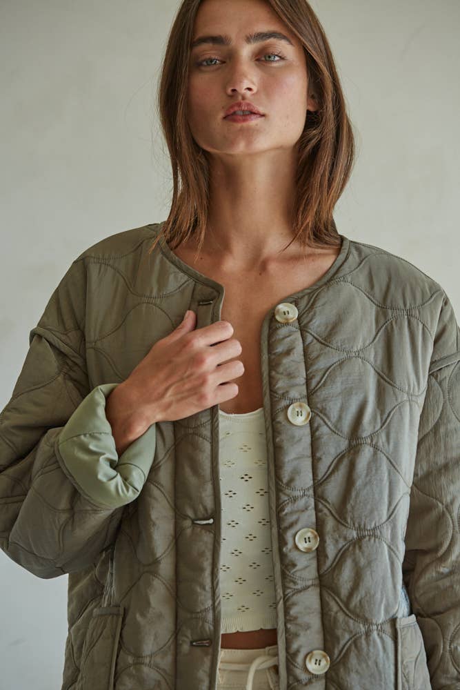 ジャケット・アウター everyone quilting jacket L Wholesale L7476 | Woven Nylon Quilted Jacket for your store