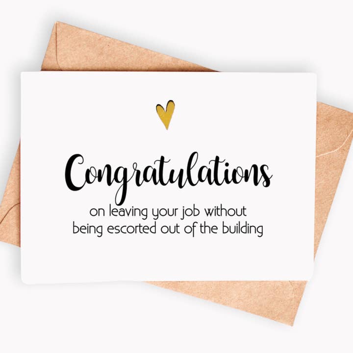 Funny Coworker Card- Congrat on leaving your job for wholesale by Spicy Cards