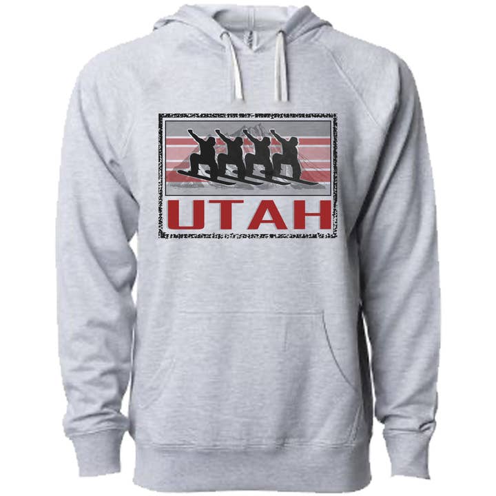 Utah Rød Stribet Snowboarder Design Unisex Hættetrøje for engroshandel hos Stryder Gear