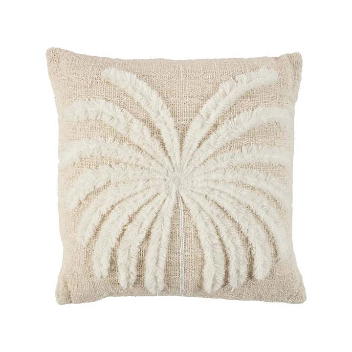 Housse de coussin Isla Palm - Blanc naturel pour la vente par Bazar Bizar Living