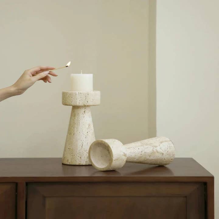 Kiyo Home - Wholesale Candle holder - Travertine Candle Holders3