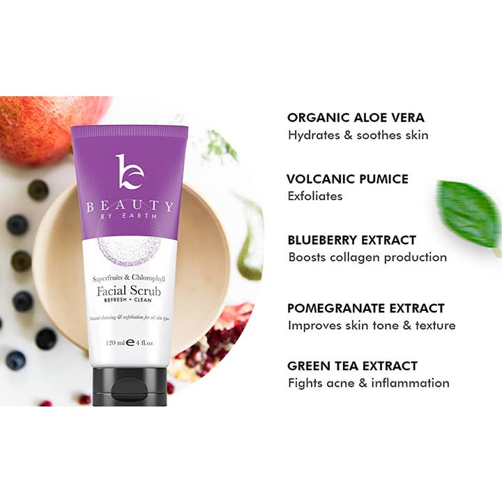 Beauty By Earth - Wholesale Facial Exfoliant/Scrub - Exfoliating Face Scrub & Wash 4oz (2 in 1)7