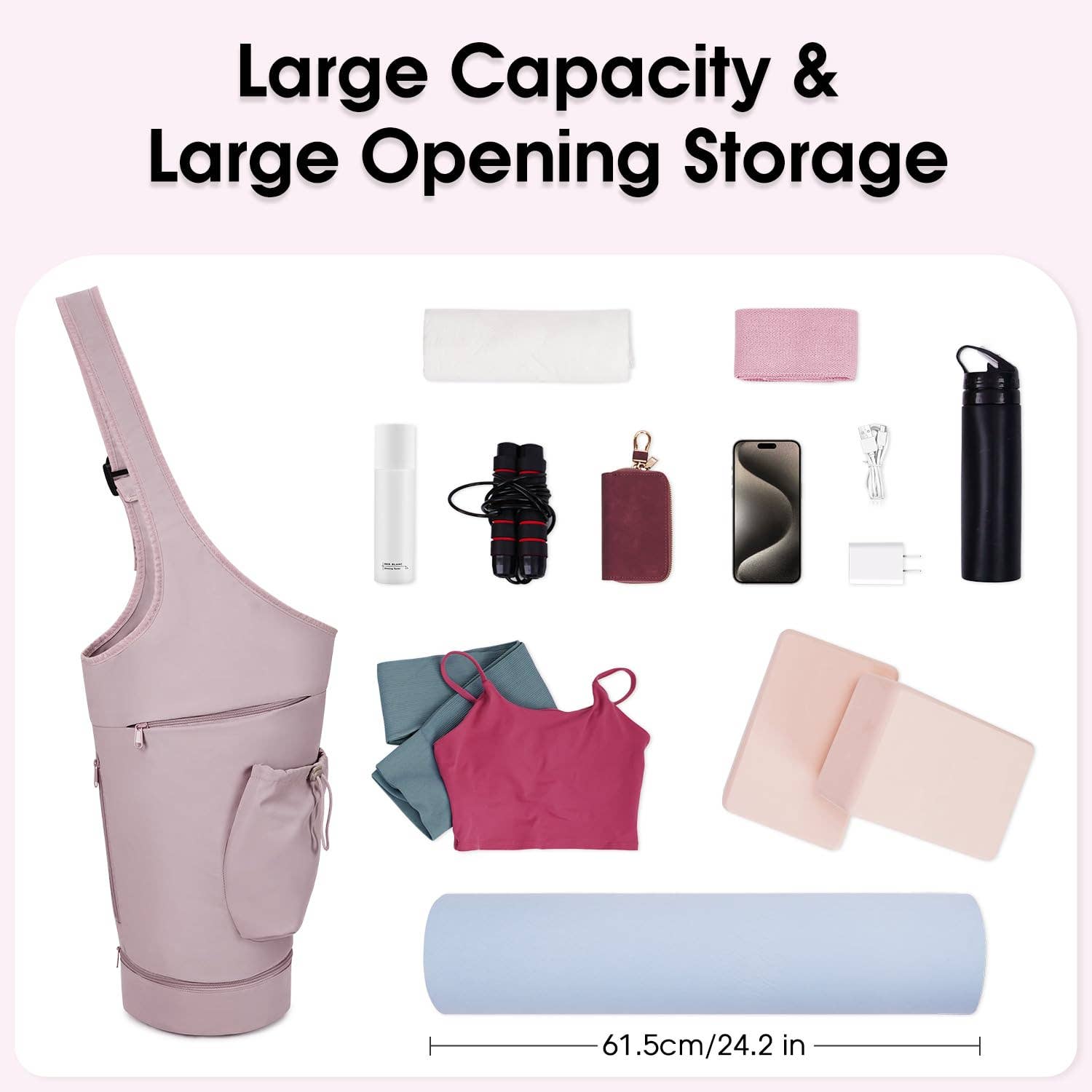 wandf - Wholesale Yoga Bag - Yoga Mat Bag Large Opening Long Tote Yoga Mat Carrier Holder18