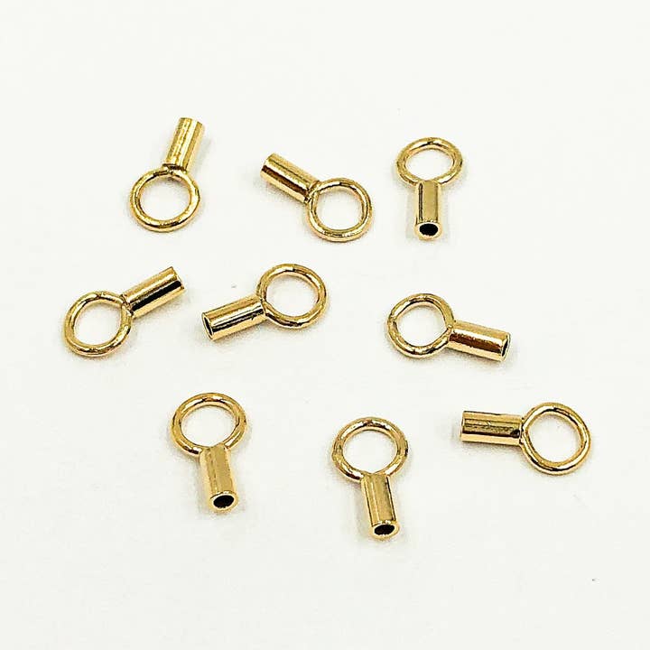 Jewels & Chains - Wholesale Craft Supplies - Gold Filled Crimp Endcap (1.0mm ID) w/Ring. 40007710