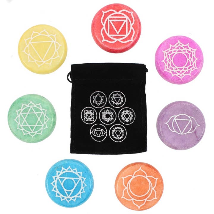 Pacific Trading - Wholesale Spiritual Stone/Crystal - 13858 Seven Chakra Meditation Display (42pcs) C/4