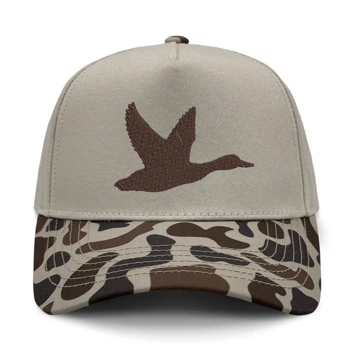 Cappello ricamato con motivo mimetico anatra su anatra per la vendita all'ingrosso da parte di Southern N Savvy