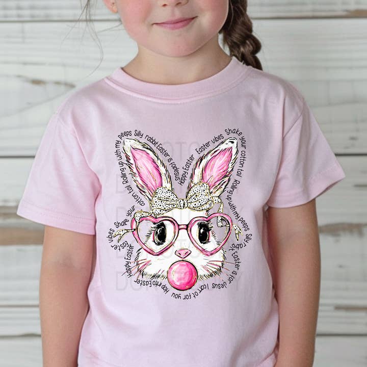 Bubblegum Bunny Easter Sayings DTF Heat Transfer for wholesale by Trendy Transfers