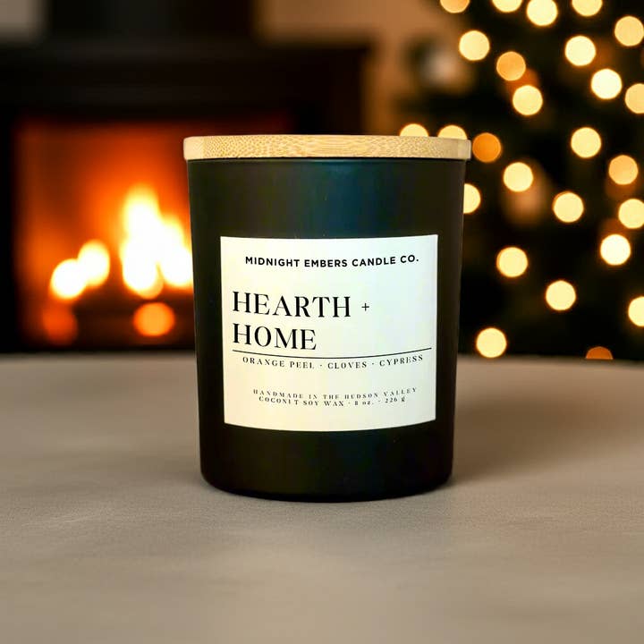 Midnight Embers Candle Co. - Wholesale Jar/Filled Candle - Hearth + Home 10 oz. Candle Perfect Holidays Christmas 20250