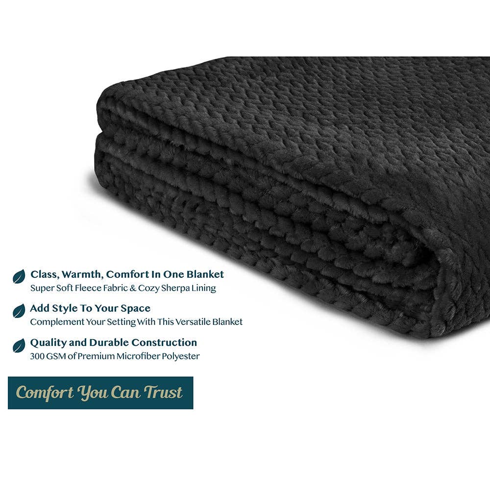 Pavilia – Manta para sofá por atacado – Cobertor de fleece texturizado com estampa de folhas106