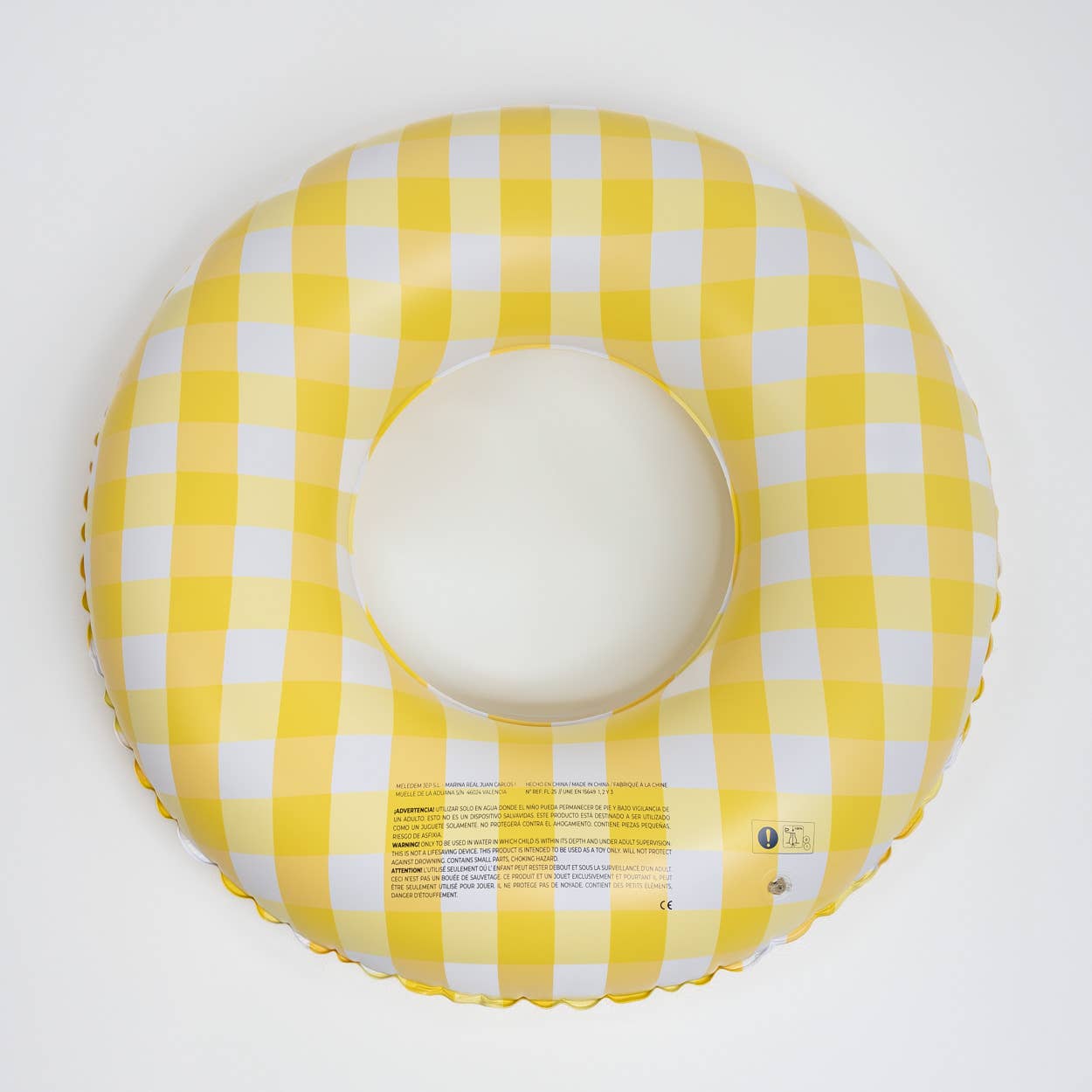 Flamingueo - Wholesale Inflatables - Giant Pool and Beach Float with Vichy yellow Print2