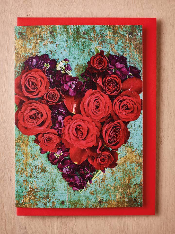 'Love Heart' Valentine Card for wholesale by Jane Scott Flowers