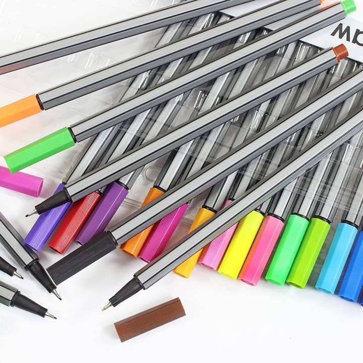 Liquidraw - Vendita all'ingrosso Penne - Set di 24 penne colorate Liquidraw Fineliner, penne a punta fine 0,4 mm colori assortiti, penne colorate Fineliner.3