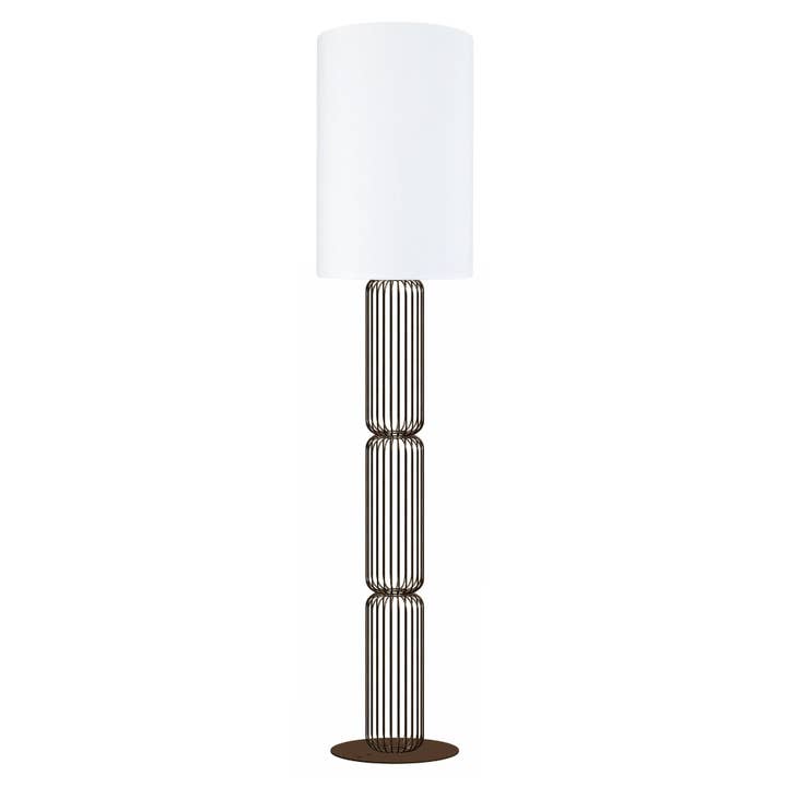 Tosel Shop - Wholesale Accent/Desk Lamp - LISBURNE - Brown Metal Column Floor Lamp
