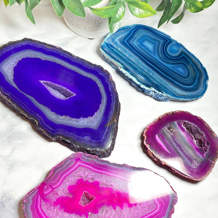 Above Tha Clouds - Wholesale Spiritual stone/crystal - Dyed Agate Crystal Slices11