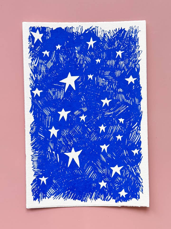 Sterrenhemel - Postkaart - Zeefdruk voor wholesale door Avis et Tigris