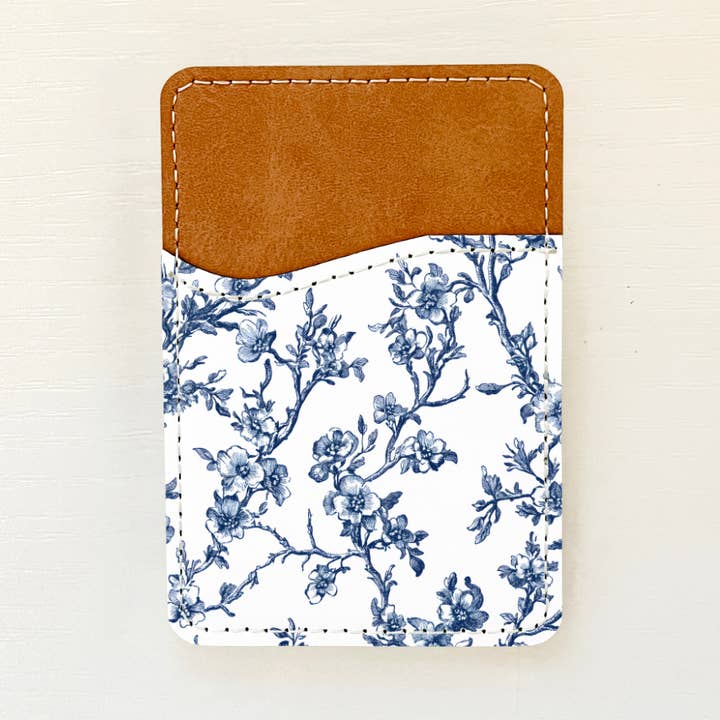 Porte-cartes en cuir à motifs floraux bleus (20 options) pour la vente par Olivia + Rose