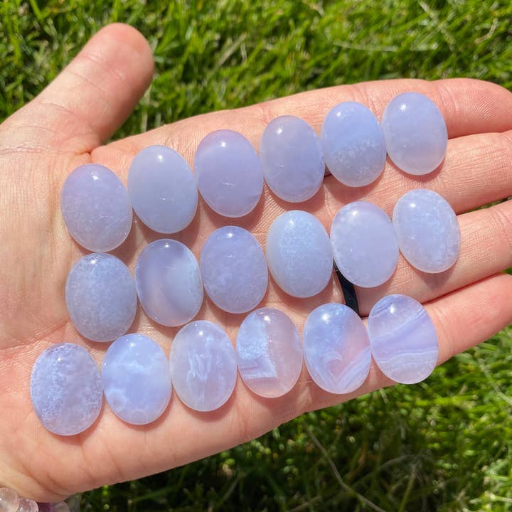 New Moon Beginnings - Wholesale Spiritual Stone/Crystal - Chalcedony Cabochon - Polished Stone Oval5