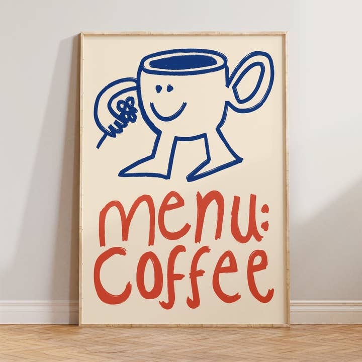 Menu Coffee Doodle Print for wholesale by Lune Club