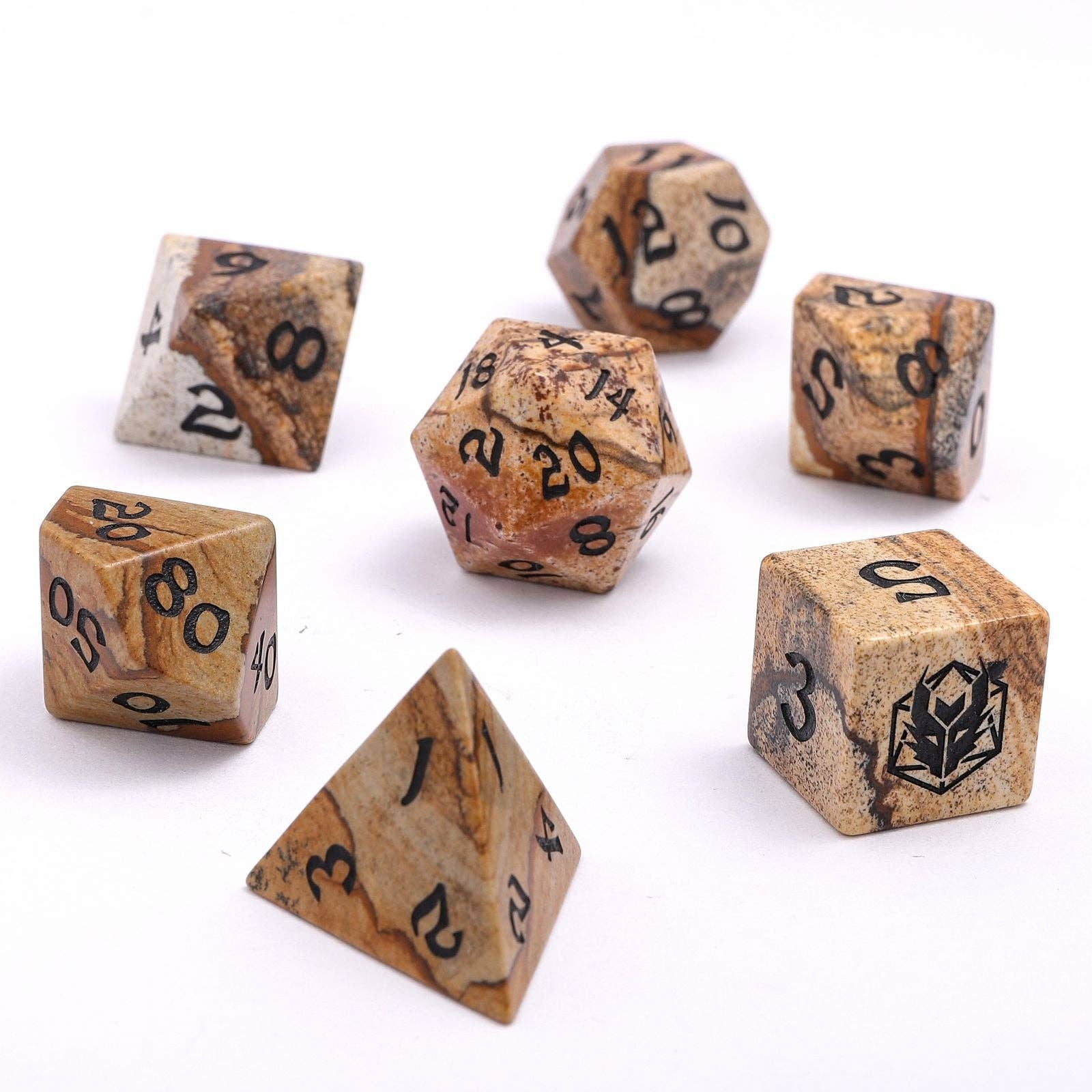 Hymgho Premium Dice - Wholesale Dice - Dragon's Hoard Gemstone Dice - Picture Jasper1