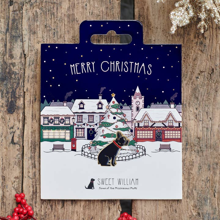 Pin navideño para perro - Bulldog francés para venta al por mayor de Sweet William Designs