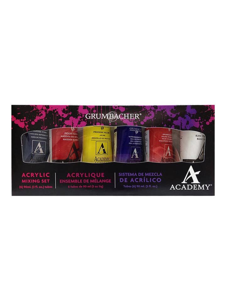 Grumbacher® Academy® Acrylic 6 Color Mixing Set, 90 ml. for wholesale by Chartpak, Inc.