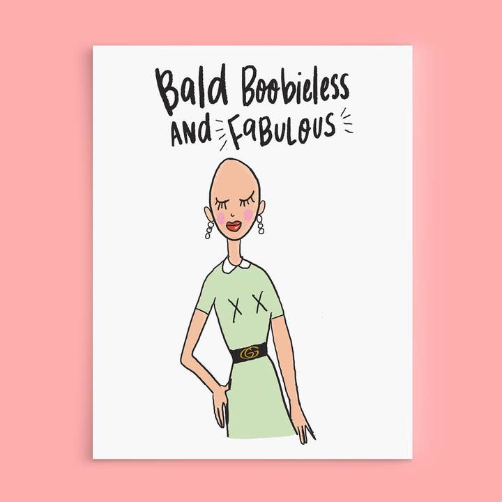 Brustkrebs-Karte Glatze ohne Brüste und fabelhaft für den Großhandel von LA PAPER LOVER
