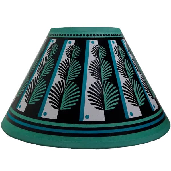 Håndmalet Topiary Lampeskærm - Grøn Blå for engroshandel hos Cressida Bell